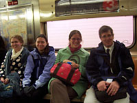 Riding the subway during the NYC field trip