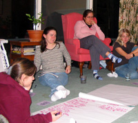 First years at a group meeting