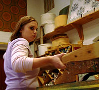 Sarah Benway making wallpaper