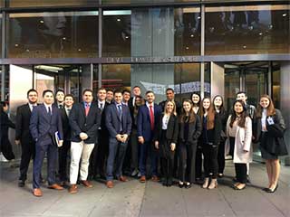 Students participating in the Backpacks to Briefcases networking event in New York City